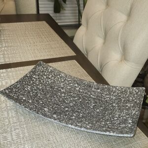Elegant Gray Speckled Serveware Melamime Platter